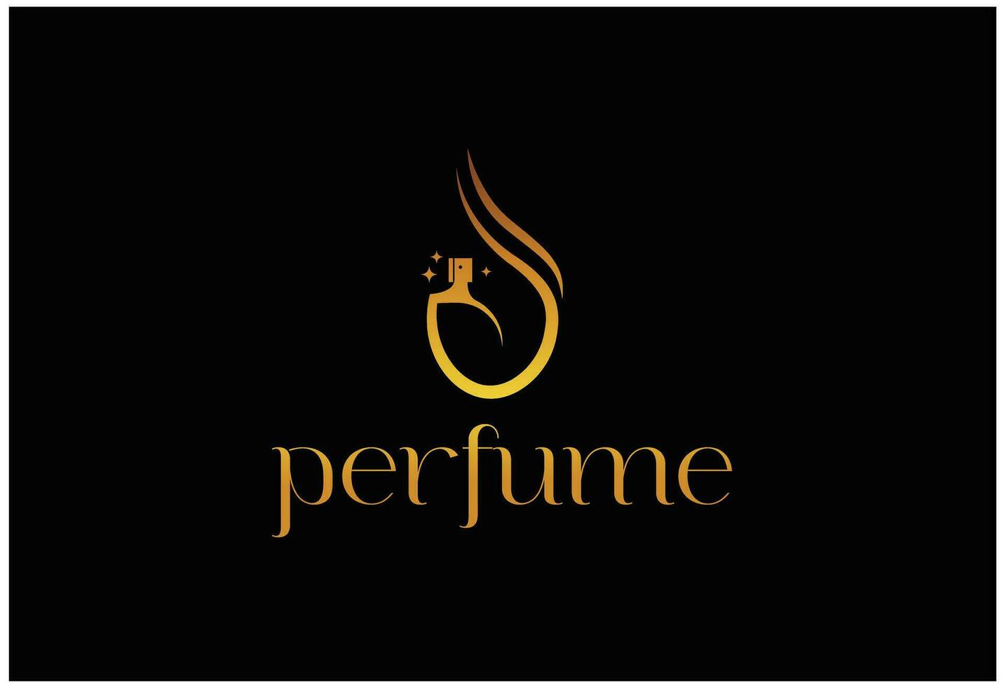 perfume logo with golden gradient colour vector
