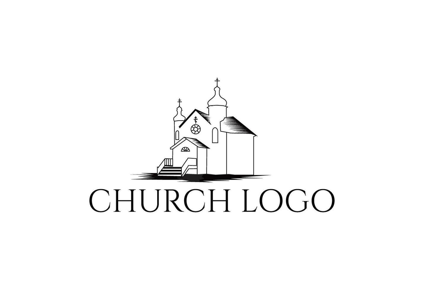 old style church vector logo