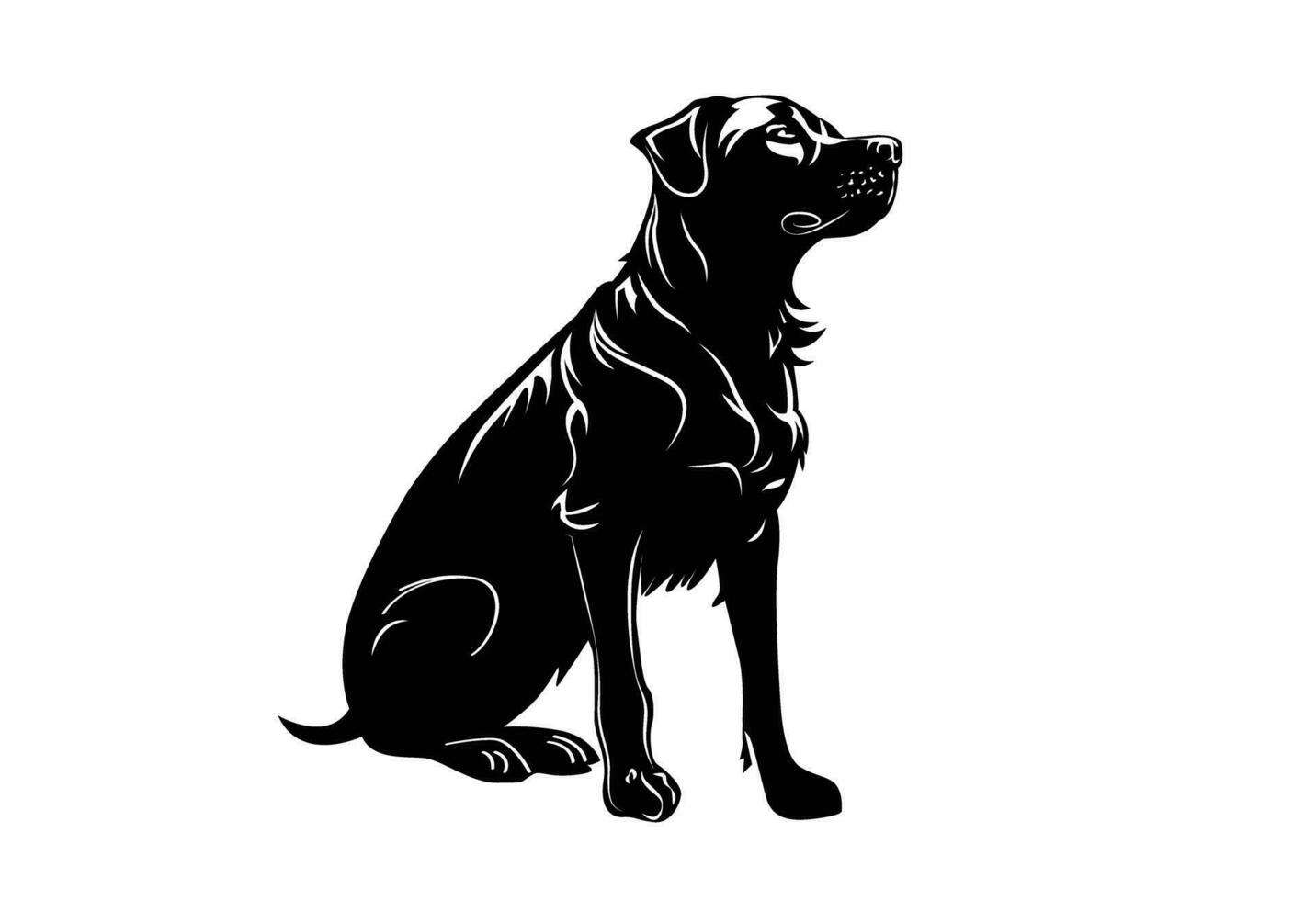 Dog black and white vector