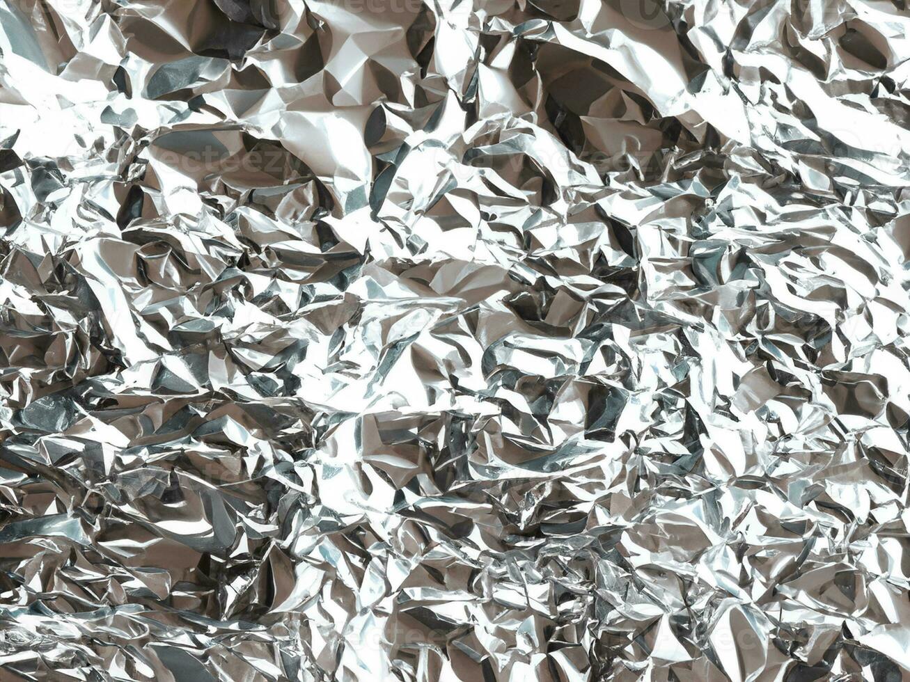 abstract background of crumpled silver foil texture photo