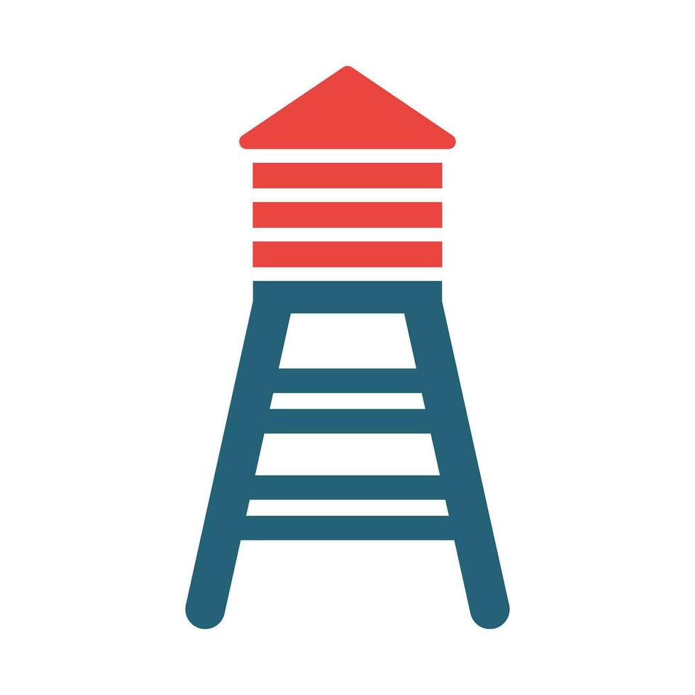 Water Tower Vector Glyph Two Color Icon For Personal And Commercial Use.