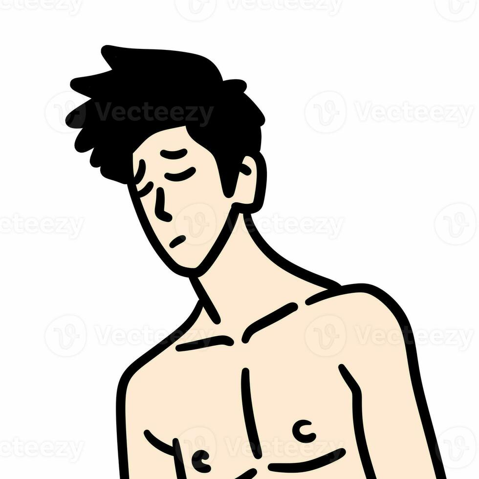 cartoon man with naked torso photo