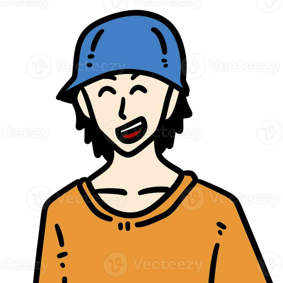 man with cap cartoon illustration photo