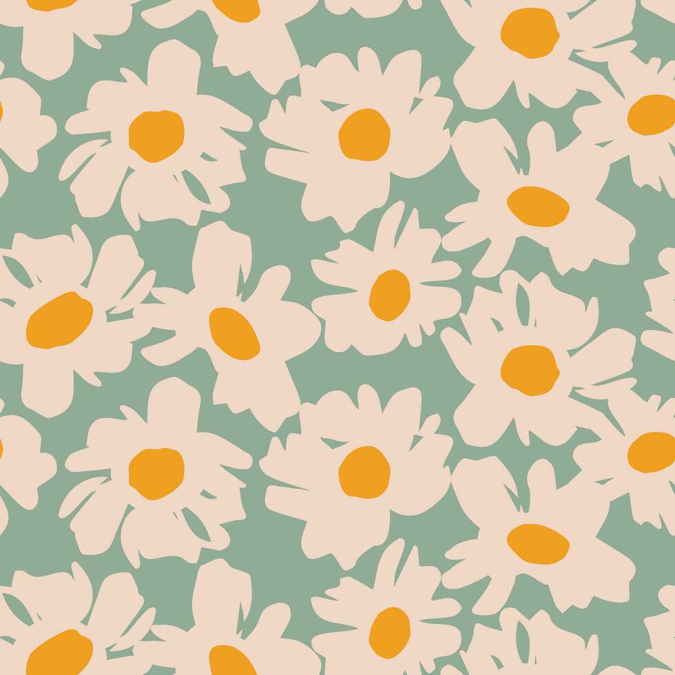 mano dibujado flores, sin costura patrones con floral para tela, textiles, ropa, envase papel, cubrir, bandera, interior decoración, resumen antecedentes. vector