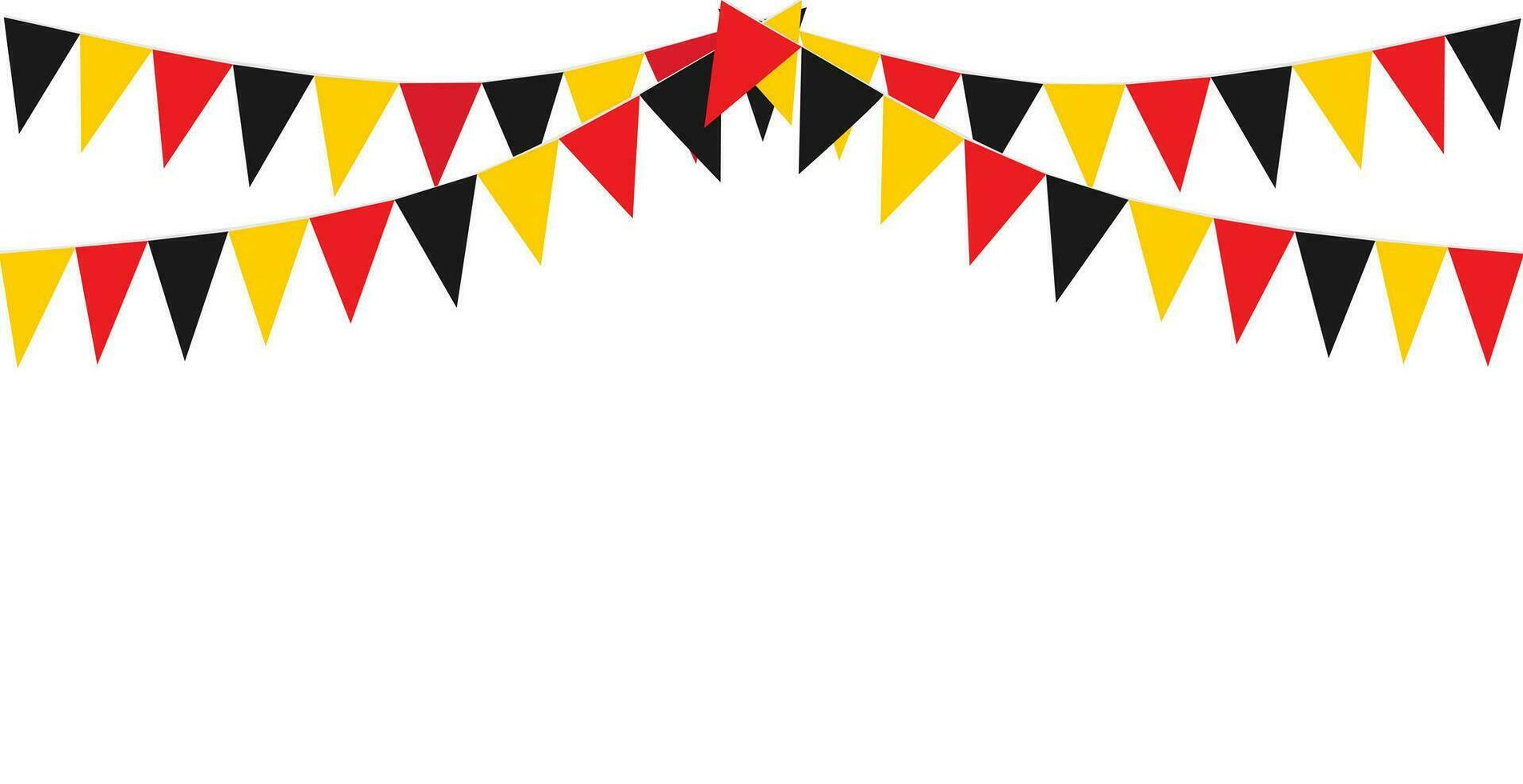 Bunting Hanging Red Black and Yellow Flag Triangles Banner Background. Bunting flags for celebration, party, fair, market, sale, nations. German, Deutschland concepts. vector