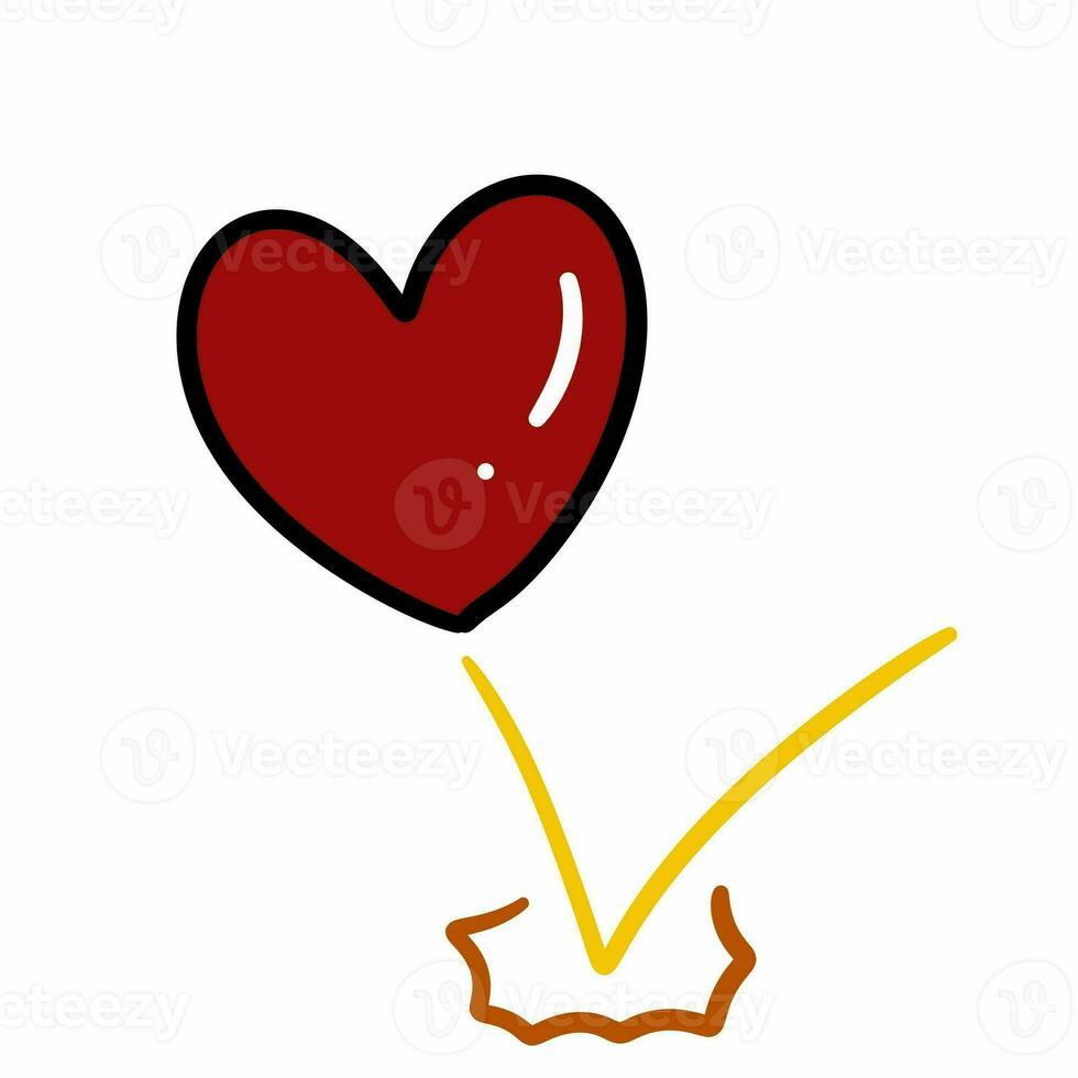 heart with a pencil. illustration of the heart. photo