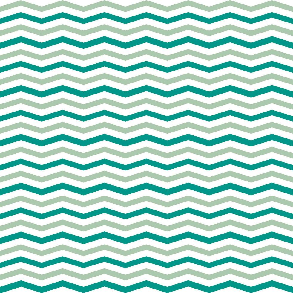 Abstract seamless geometric pattern with horizontal line zigzag. Green tone background. vector