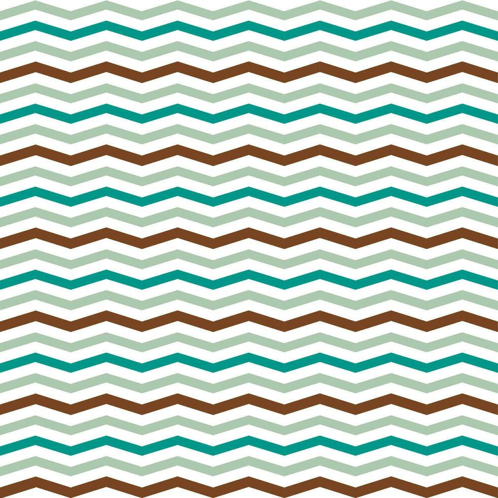 Abstract seamless geometric pattern with horizontal line zigzag. Green tone background. vector