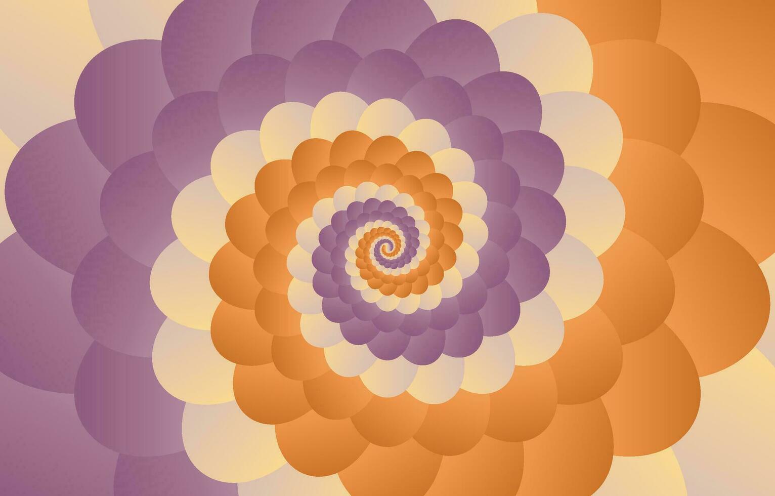 Fibonacci spiral background. Colorful Nautilus Fibonacci pattern template, vector illustration