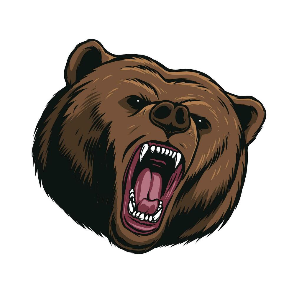 bear head vector mascot illustration