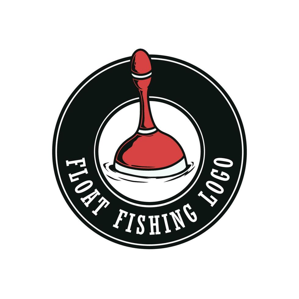 float fishing emblem logo template vector