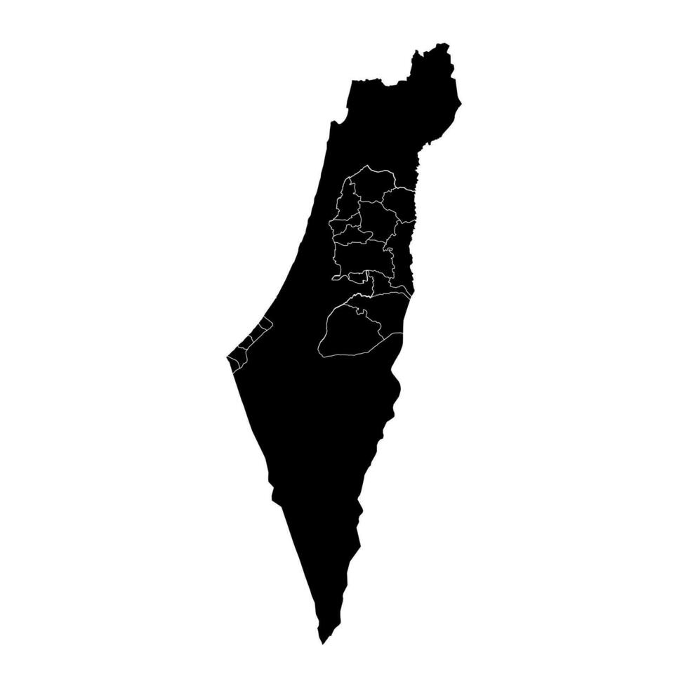 Palestine map with administrative divisions. Vector illustration.