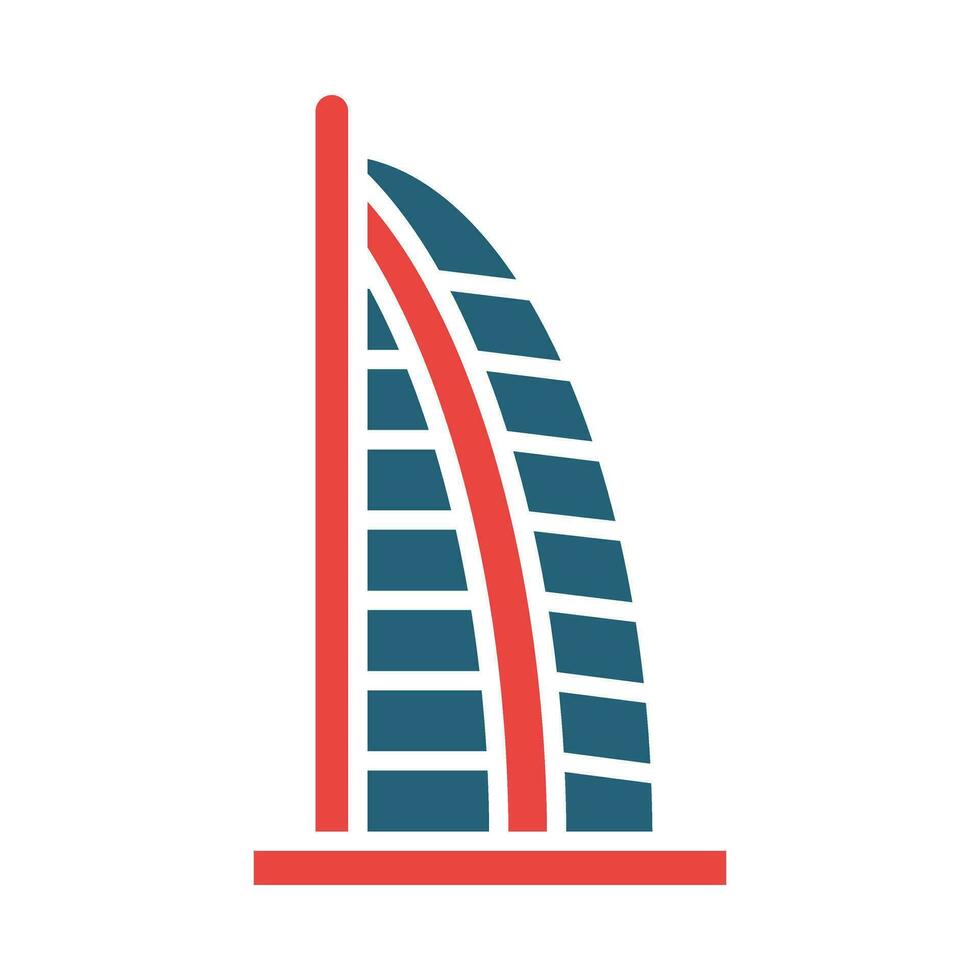 Burj Al Arab Vector Glyph Two Color Icons For Personal And Commercial Use.