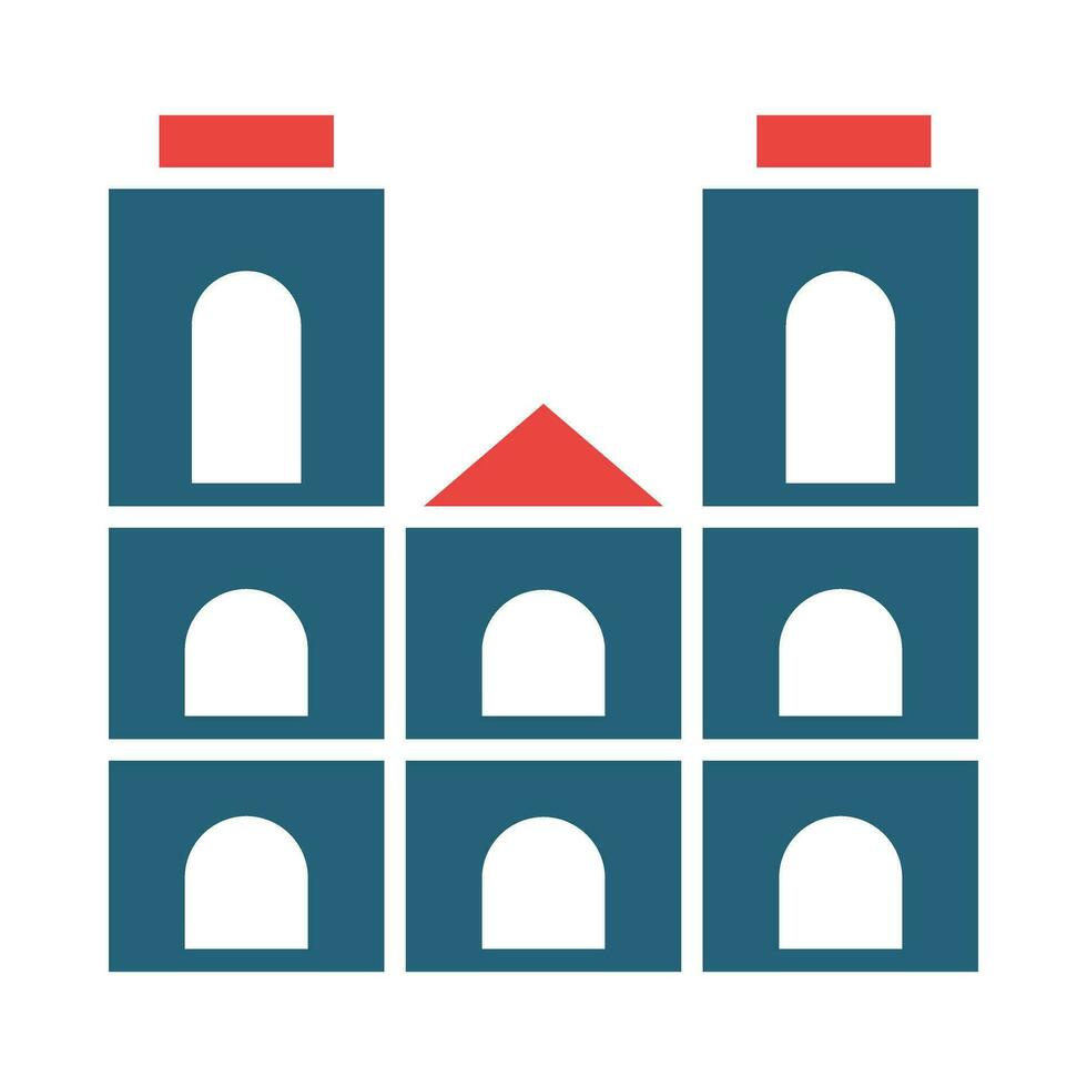 Notre Dame Vector Glyph Two Color Icons For Personal And Commercial Use.