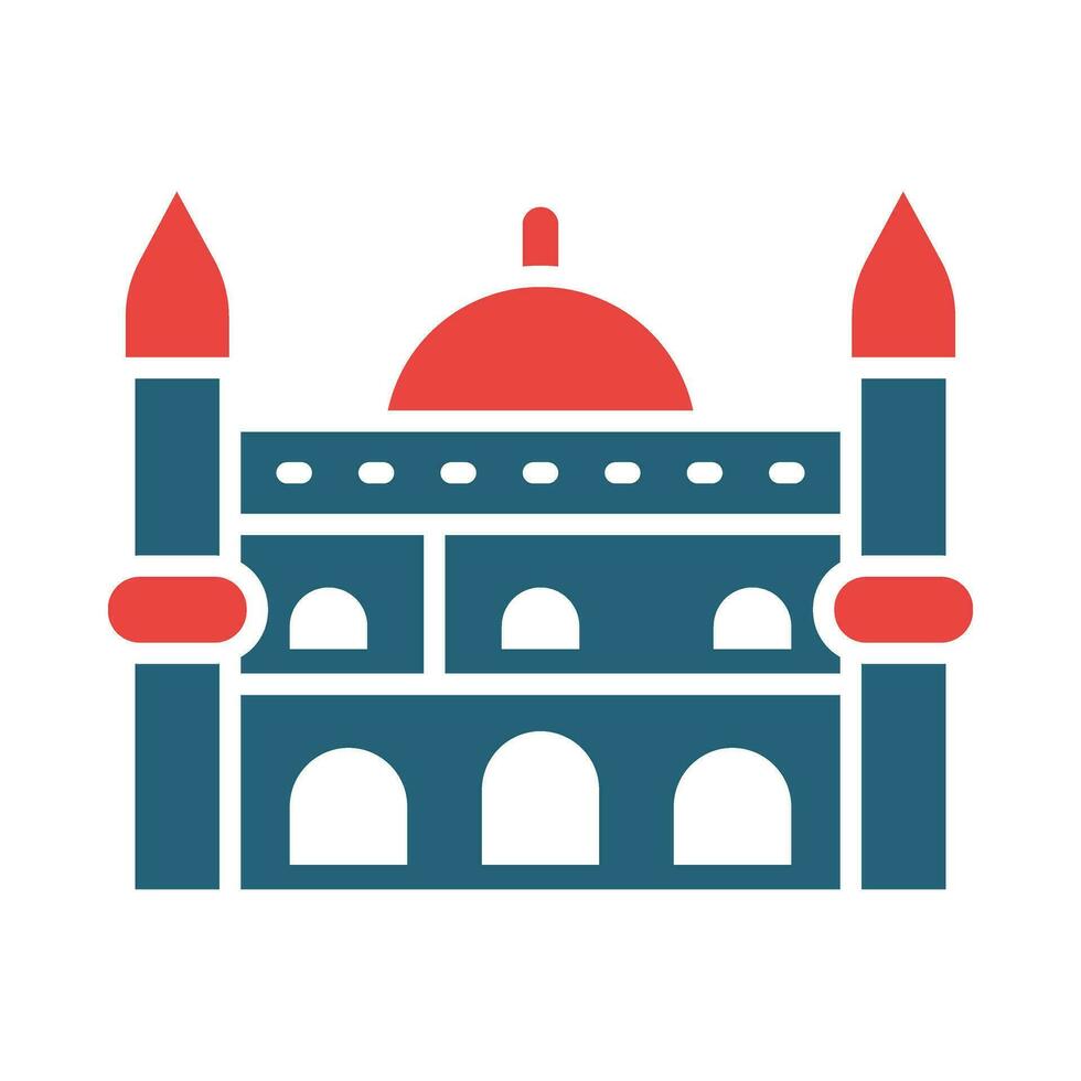 Blue Mosque Vector Glyph Two Color Icons For Personal And Commercial Use.