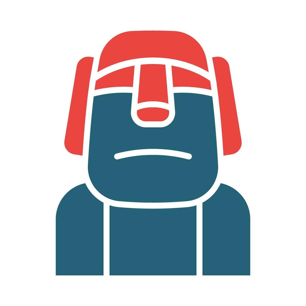 Moai Vector Glyph Two Color Icons For Personal And Commercial Use.