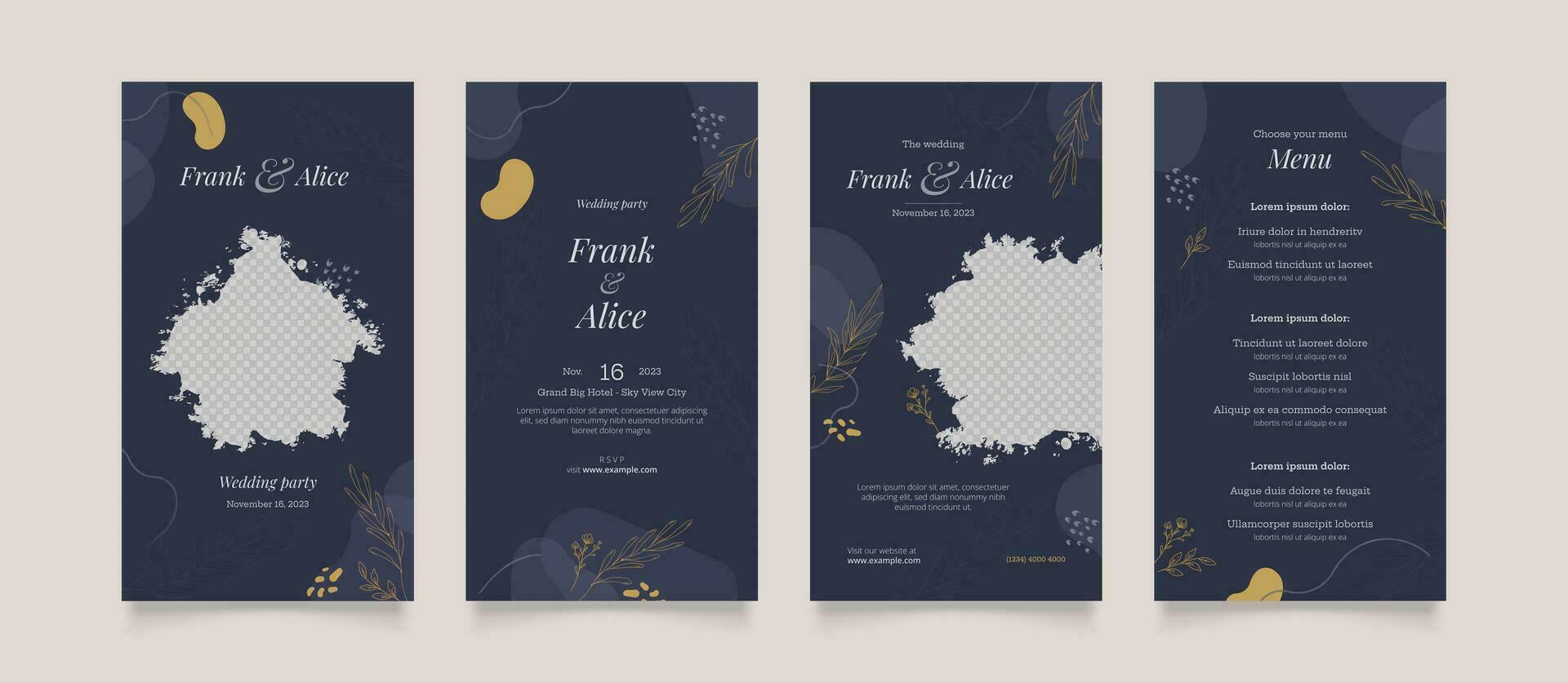 Social media template wedding planner organizer promotion vector