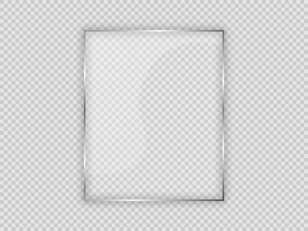 Glass plate in vertical frame vector