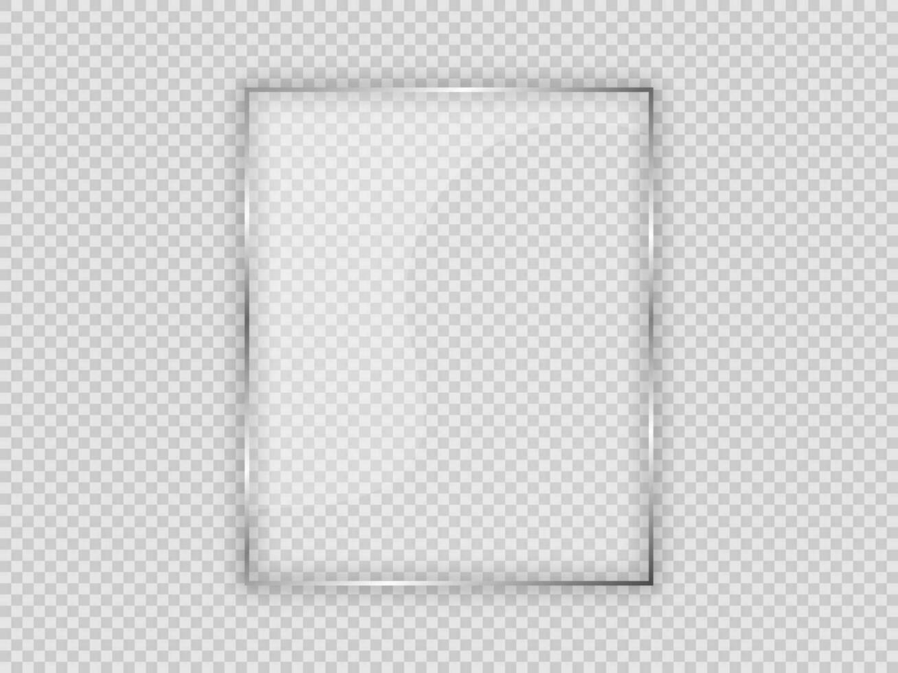 Glass plate in vertical frame vector