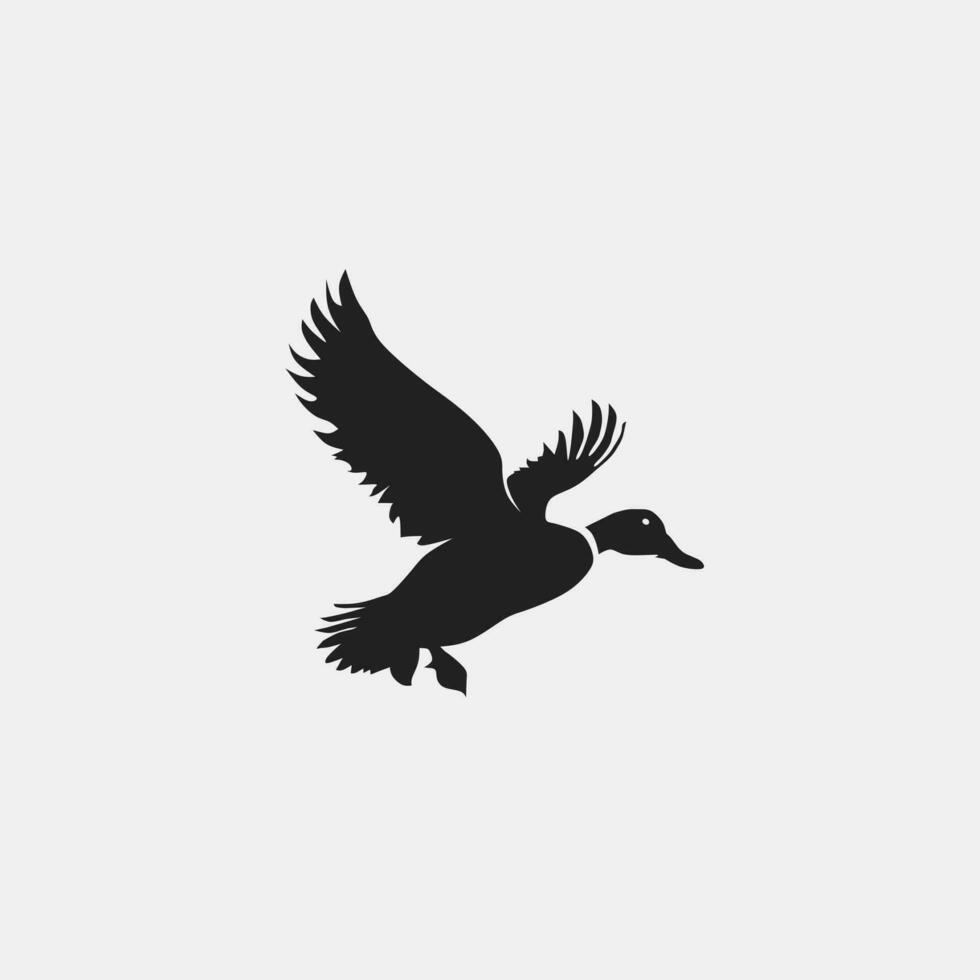 Silhouette Mallard Duck for Nature and Wildlife Logo design vector