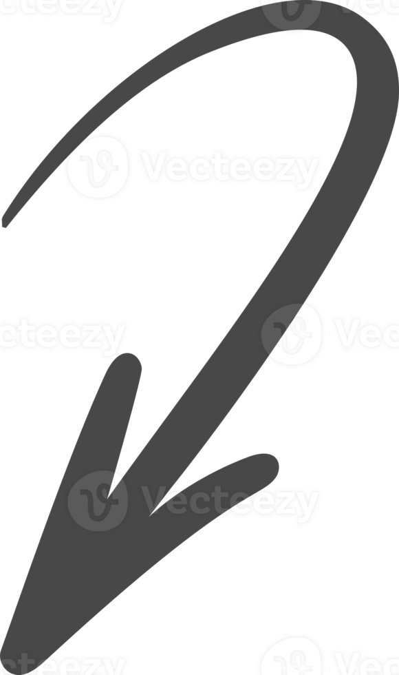 Doodle arrow. Hand drown lines and curve scribbles. Sketch of abstract pointer in different shape png