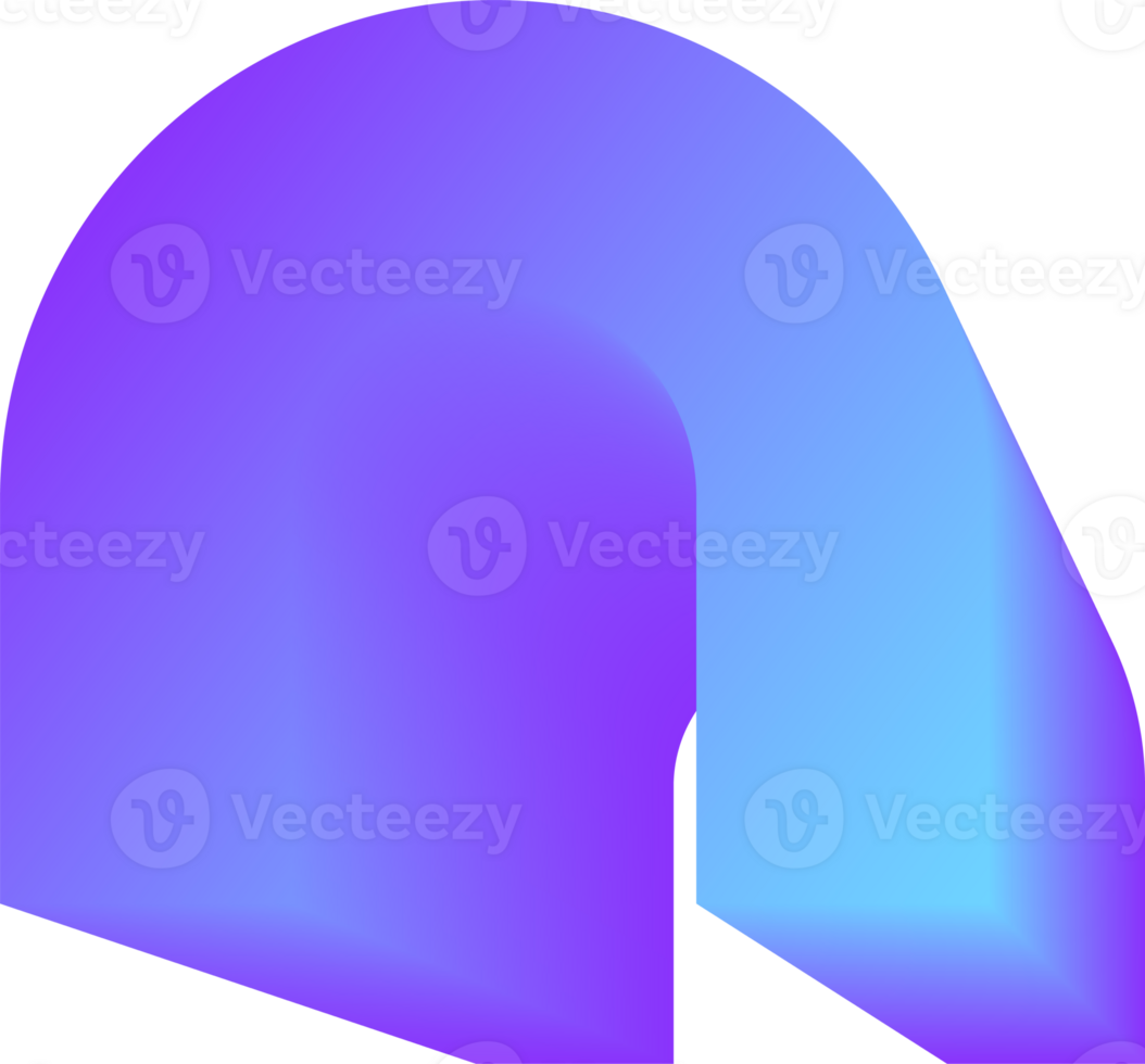 Y2k gradient arch. Holographic soft aura. Blurred aesthetic shape. png