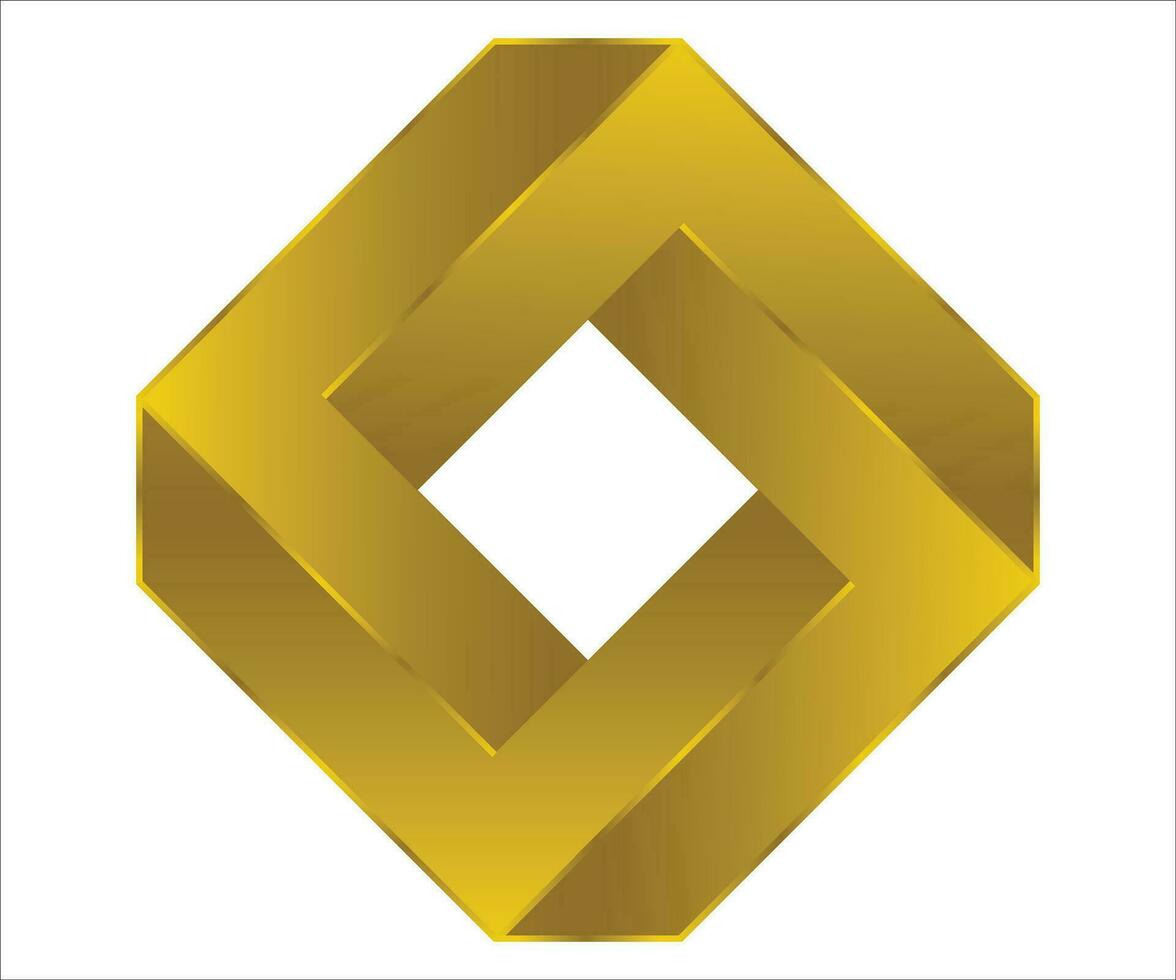 Optical Illusion of 3D Rectangle vector. vector