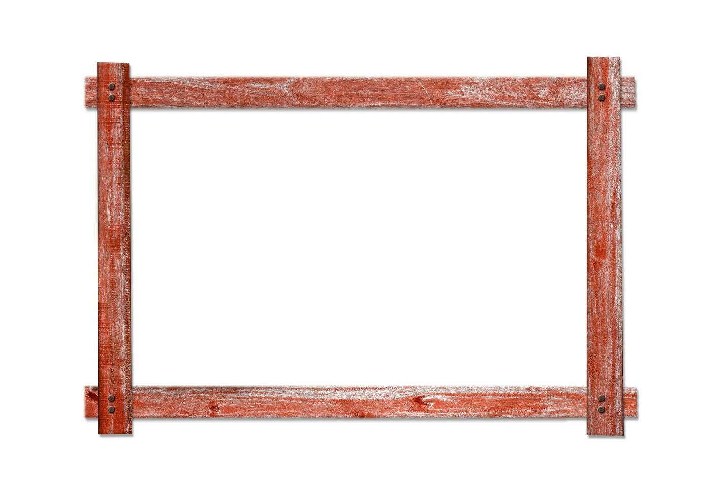 wood frame on white background photo