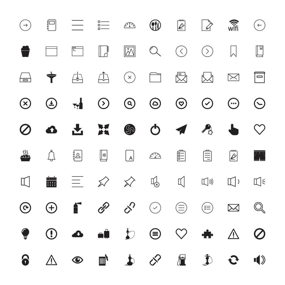 Set of universal icons. Vector illustration