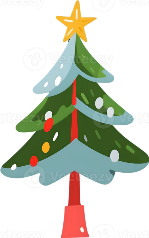 AI generated christmas tree clipart png