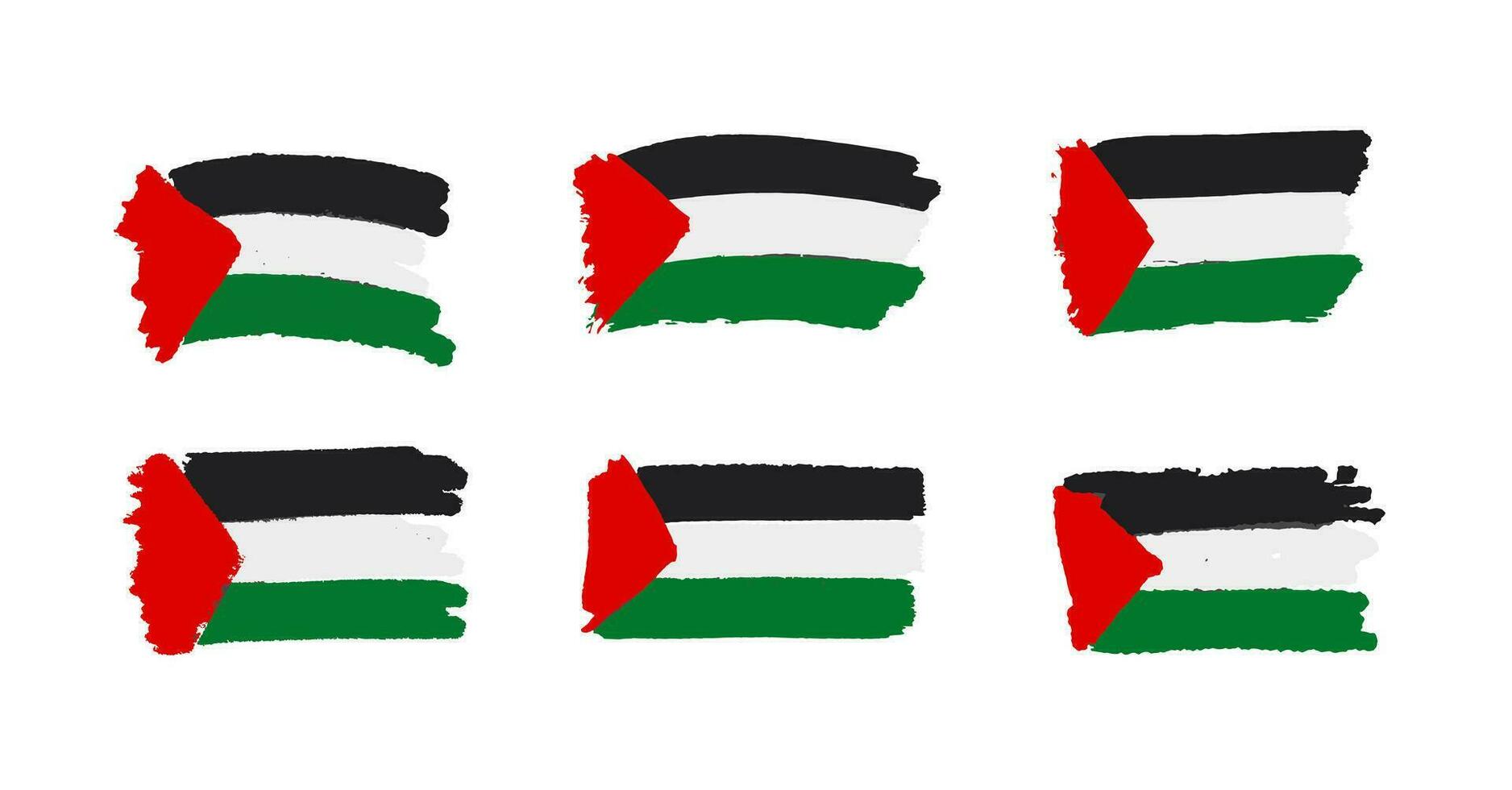Illustration of set with palestine flag vector