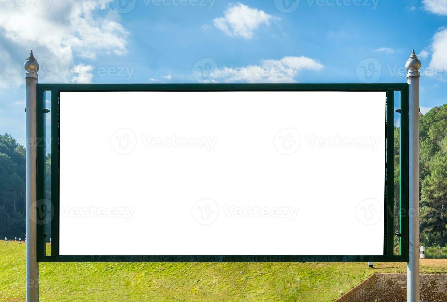 Large signboard white blank photo