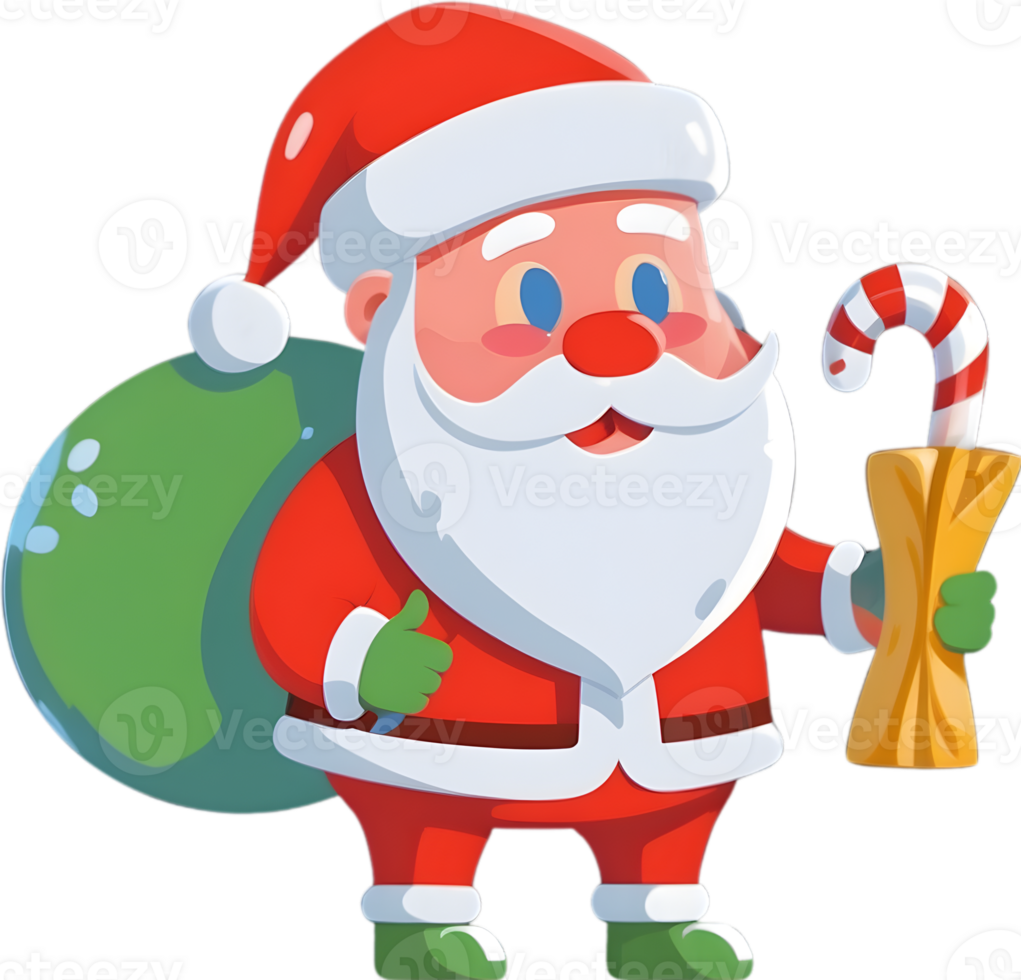 ai generato Santa Claus cartone animato clipart png