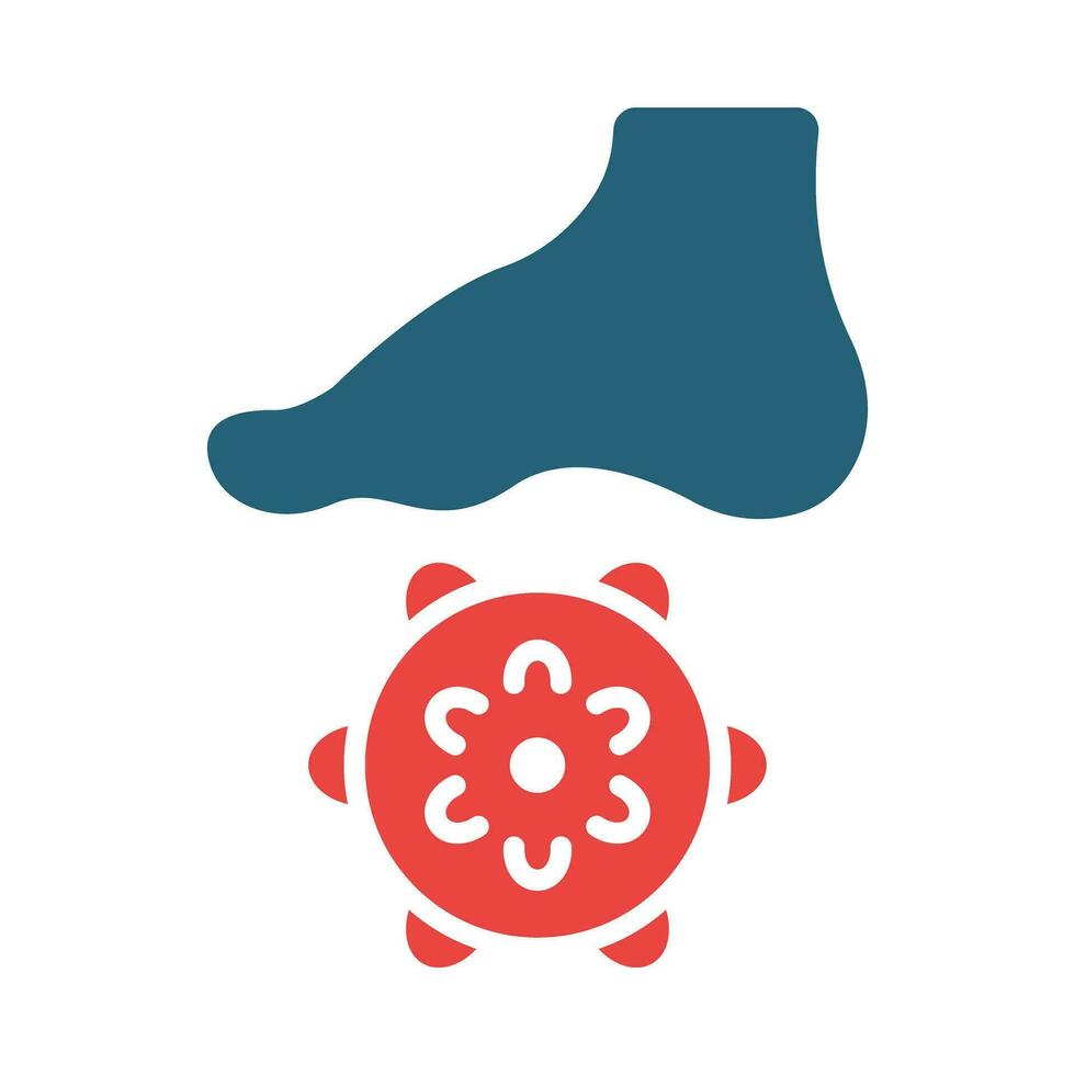 Foot Massage Vector Glyph Two Color Icon For Personal And Commercial Use.
