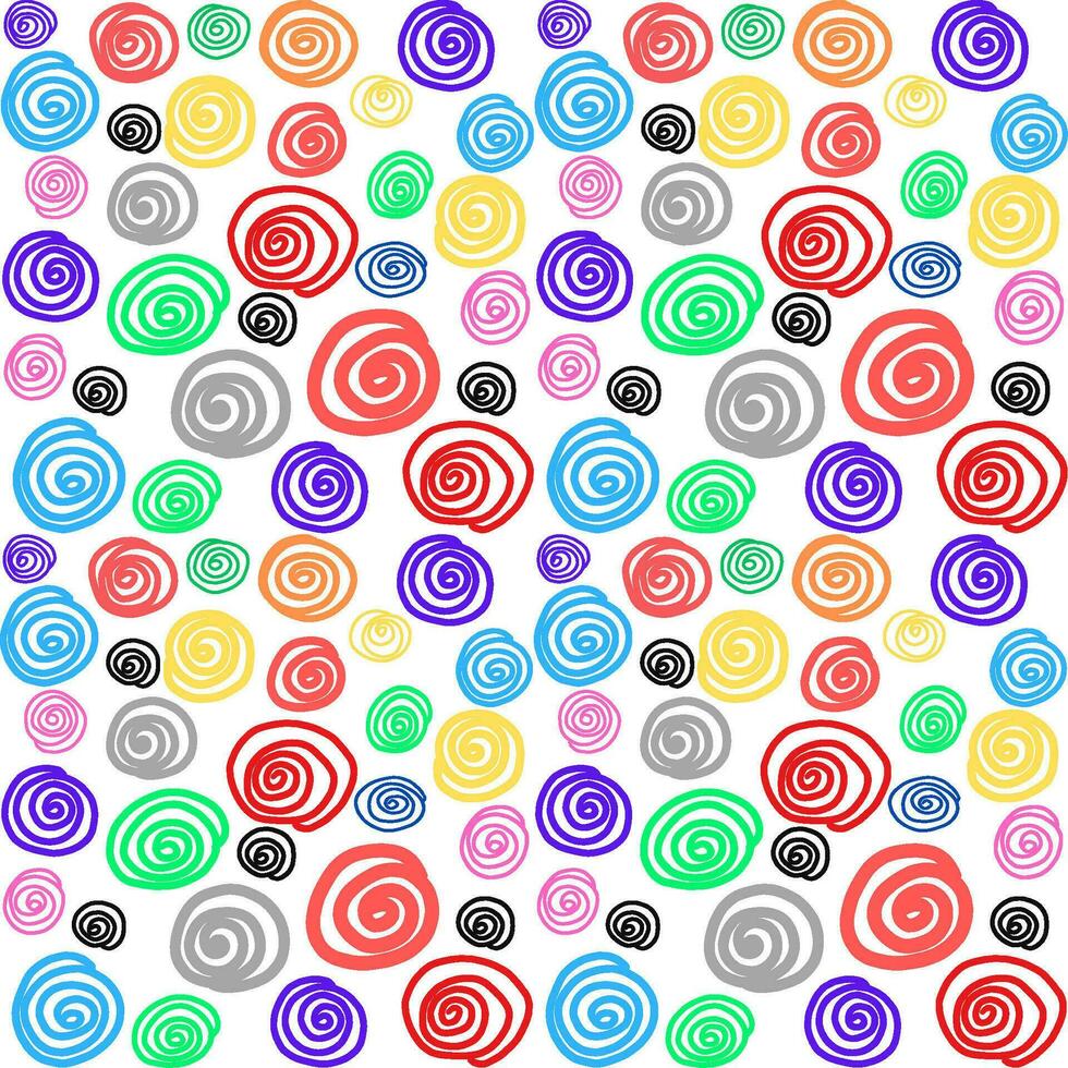 abstract colorful spiral line art doodle pattern background vector