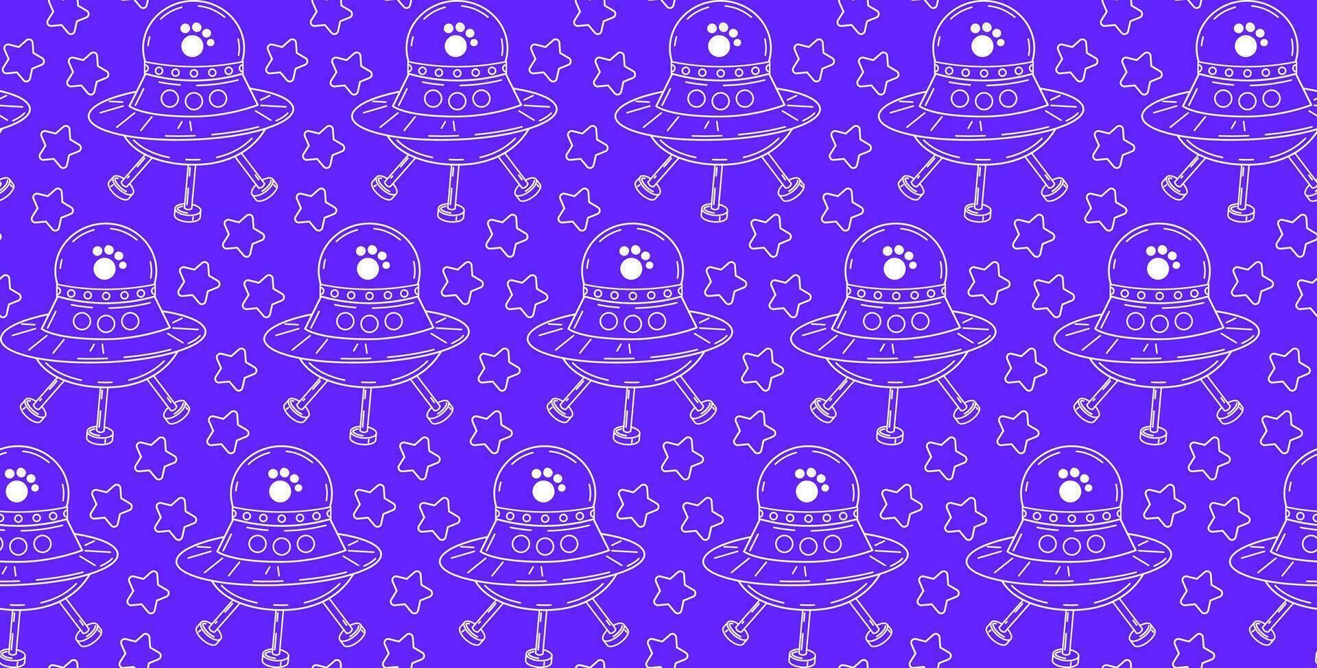 Seamless pattern with cute cats. Linear illustration. Vector background with pets in doodle style. Hand drawn, minimalism.