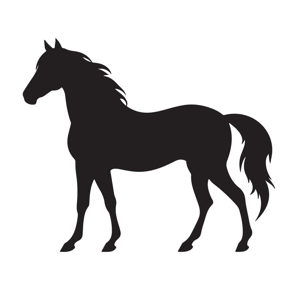Horse black Silhouette. vector
