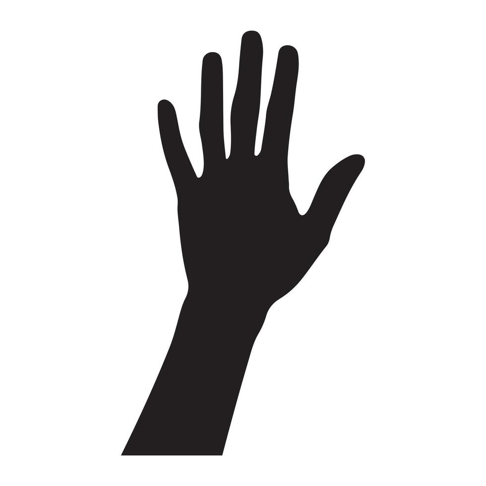 Hand black Silhouette. vector