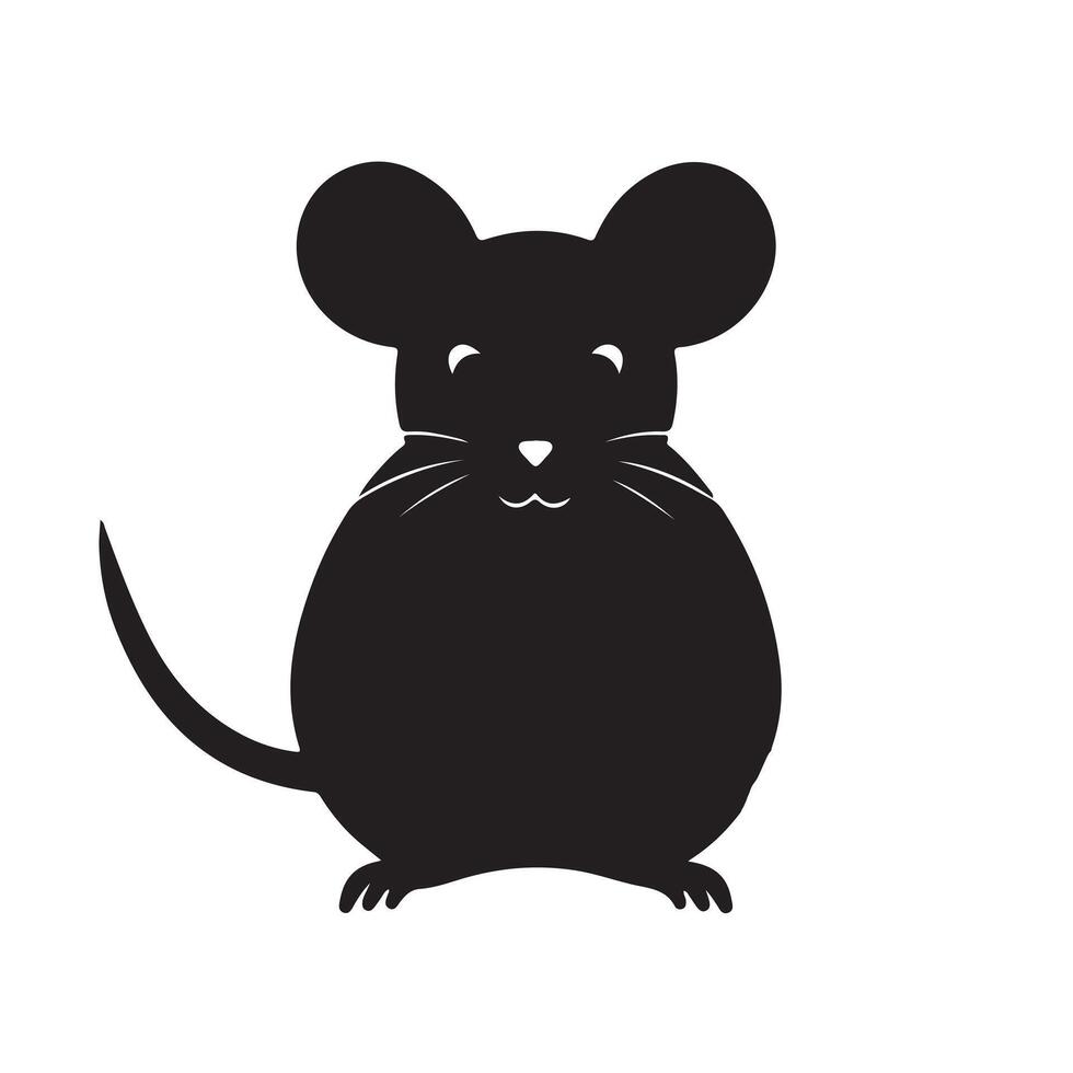 Mouse black Silhouette. vector