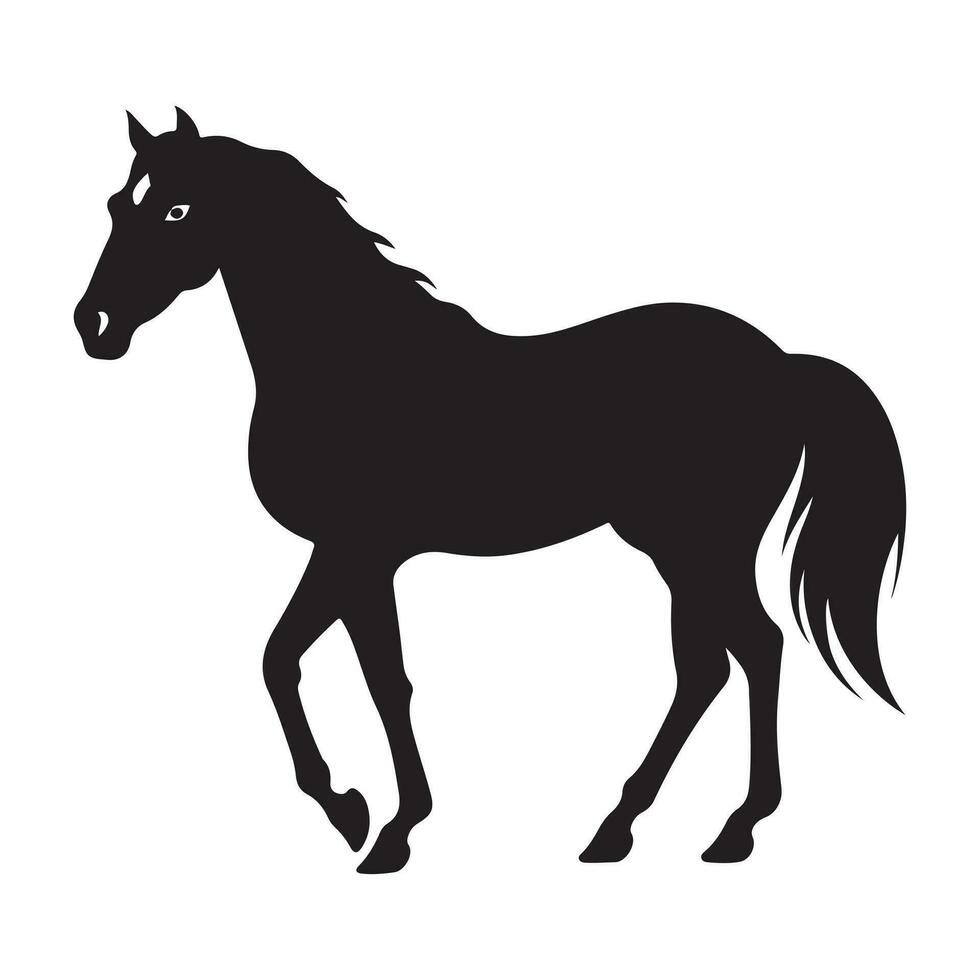 Horse black Silhouette. vector