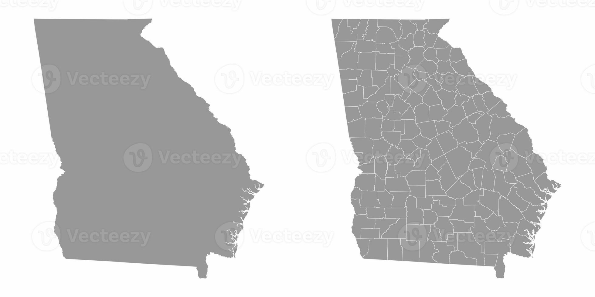 Georgia state gray maps. Vector illustration. photo