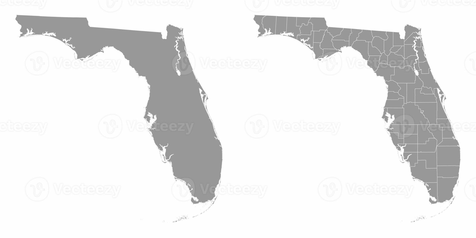 Florida state gray maps. Vector illustration. photo