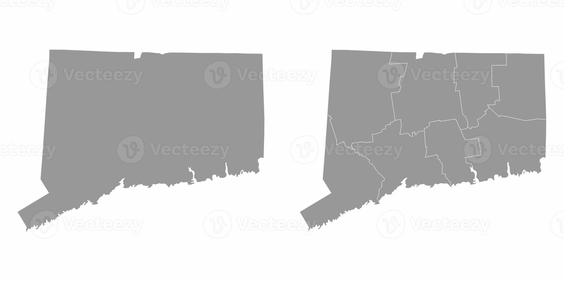 Connecticut state gray maps. Vector illustration. photo