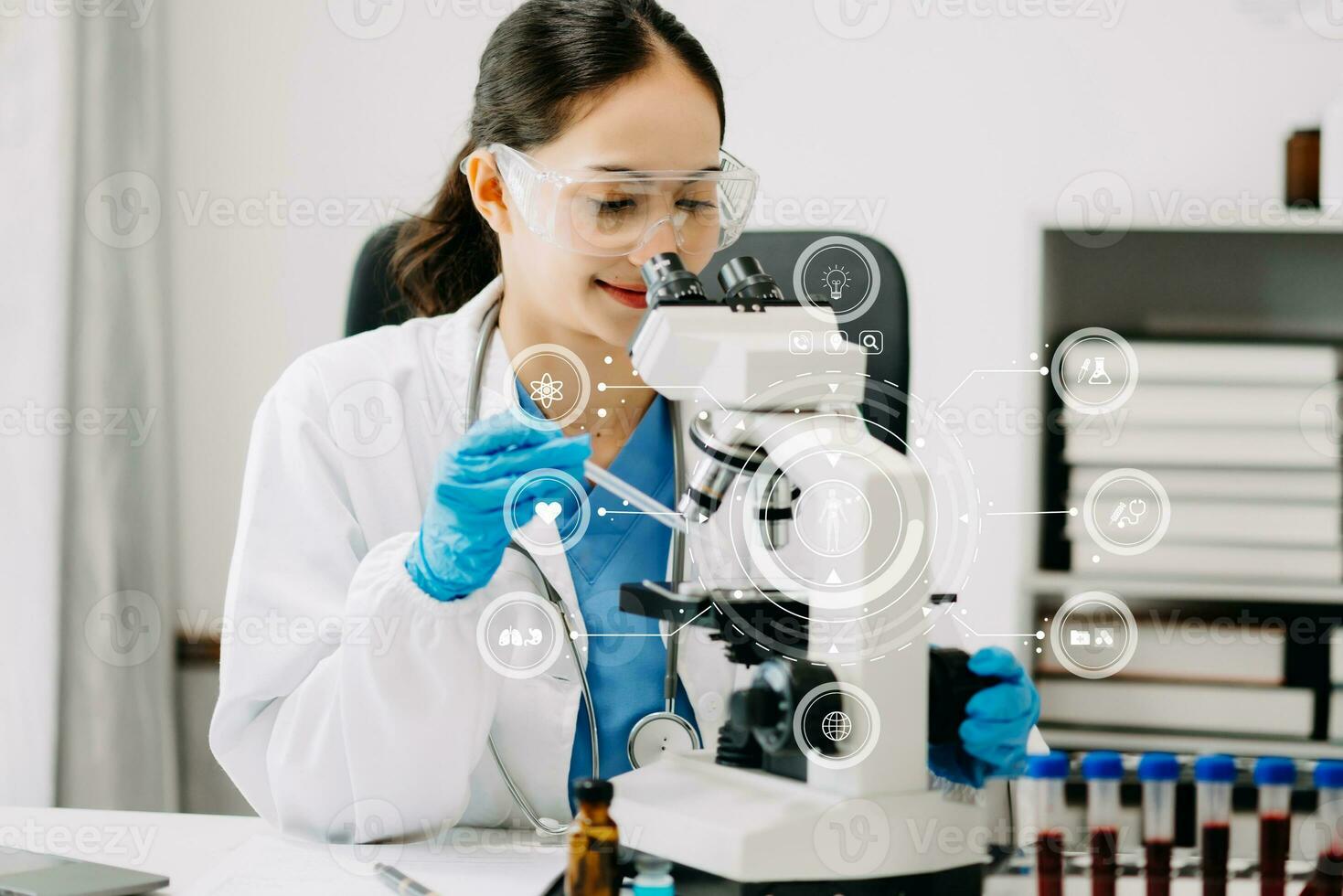 Dctor work on digital tablet healthcare doctor technology tablet using computer in laboratory study photo