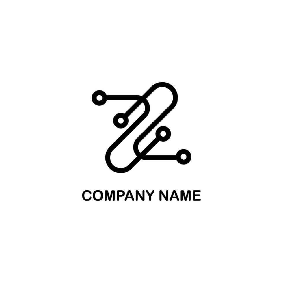 minimalist technology  modern company logo vector