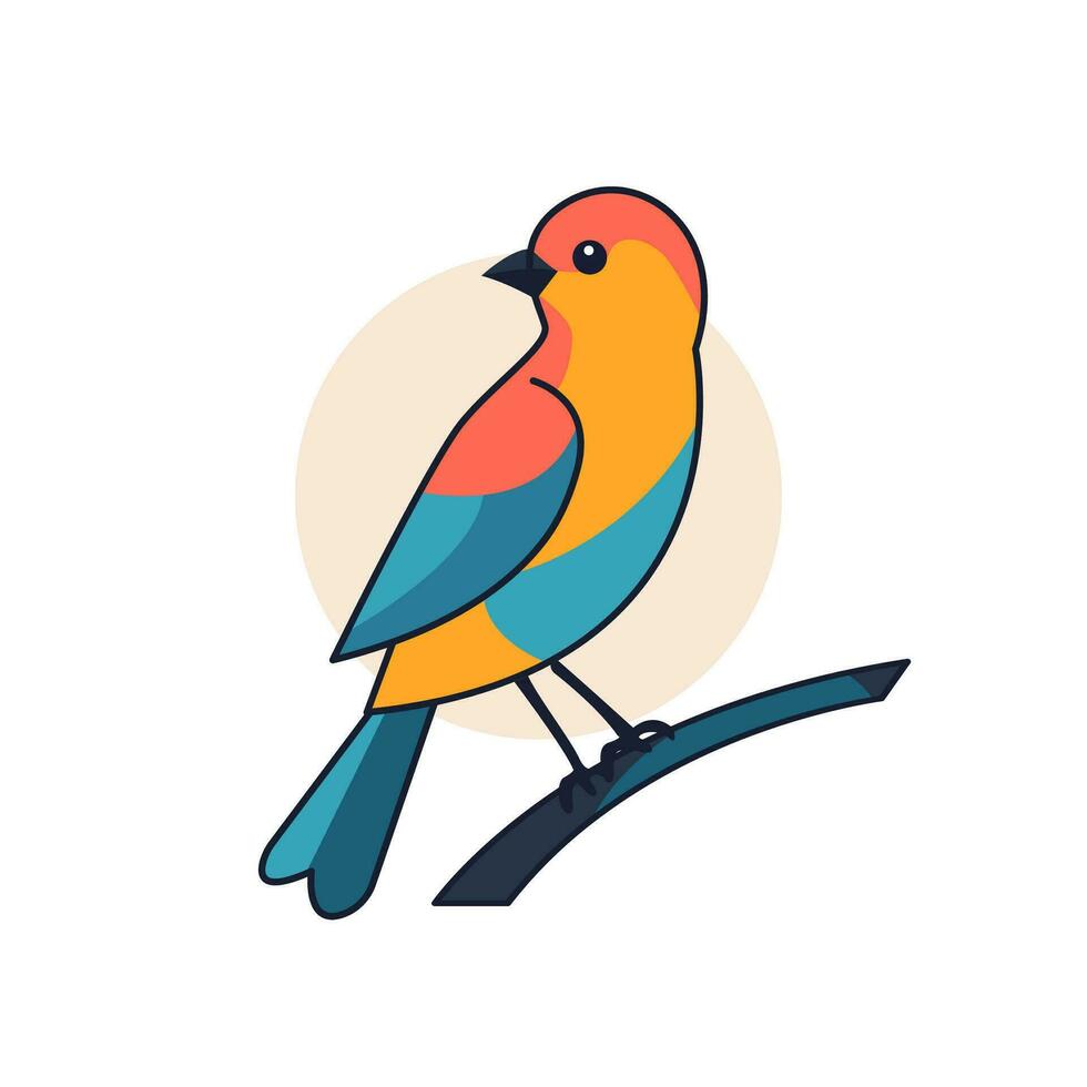 Bird Icon or Logo Vector Illustration Modern colorful