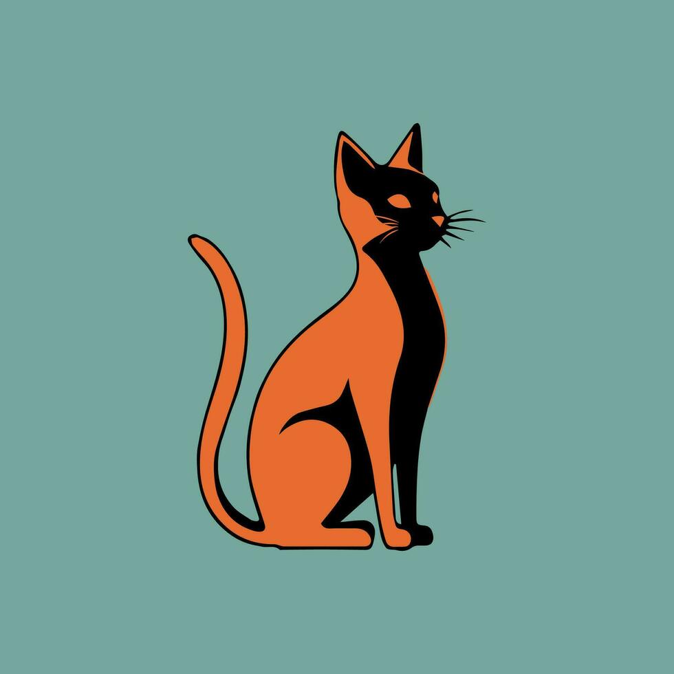 Vector isolated cat silhouette, logo, print, t-shirt design