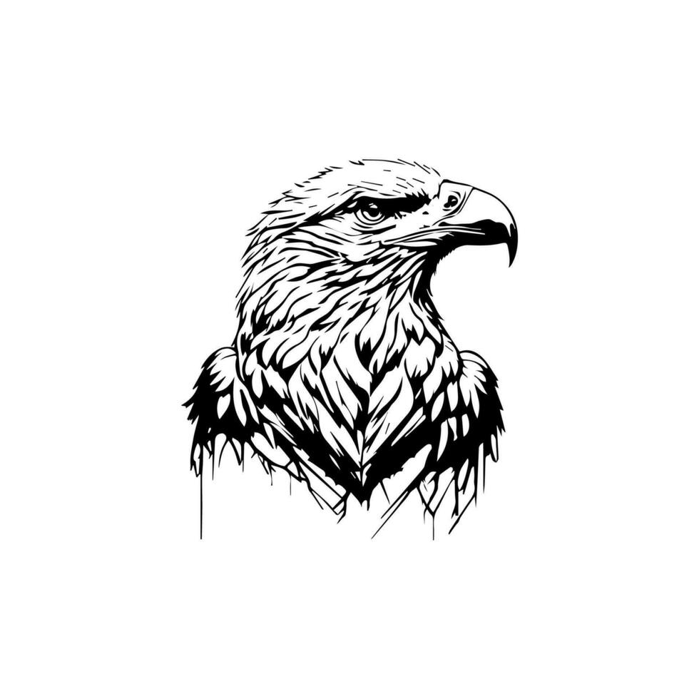 un negro y blanco vector de un águila cabeza