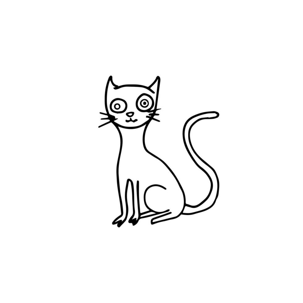 Cartoon Line Art Cat Design Collection vector