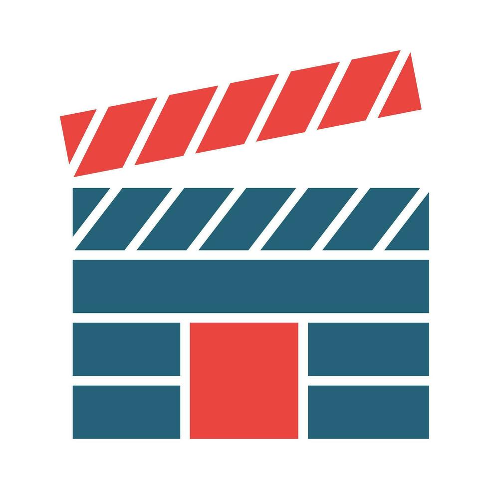 Clapperboard Vector Glyph Two Color Icon For Personal And Commercial Use.
